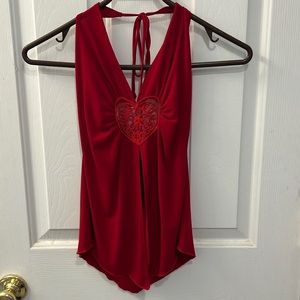 Red halter top